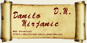 Danilo Mirjanić vizit kartica